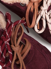 Bronx Red Myraa Shearling Suede Double Lace Trainers - Image 6 of 6