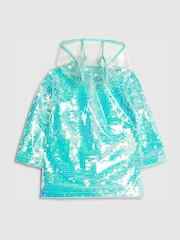 River Island Blue Sequin Glitter Rain Jacket - Image 2 of 4