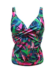 Pour Moi Black Heatwave Twist Front Ruched Tummy Control Tankini - Image 3 of 4