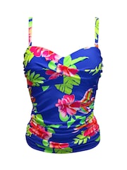 Pour Moi Blue Santa Monica Non Wired Strapless Tankini Top - Image 3 of 4