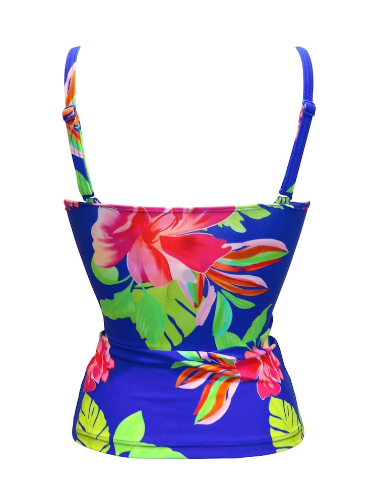 Pour Moi Blue Santa Monica Non Wired Strapless Tankini Top - Image 4 of 4