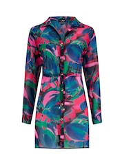 Pour Moi Black Chiffon Button Through Beach Coverup - Image 3 of 4