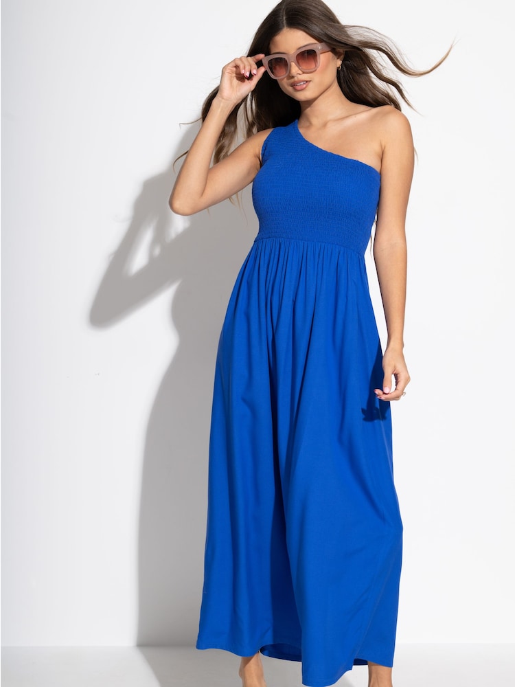 فستان ماكسي بكتف واحد وتصميم مجمع من Pour Moi Mara - Image 1 of 4