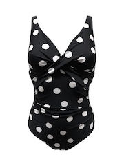 Pour Moi Black Spot Free Spirit Twist Front Tummy Control Swimsuit - Image 4 of 5