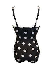 Pour Moi Black Spot Free Spirit Twist Front Tummy Control Swimsuit - Image 5 of 5