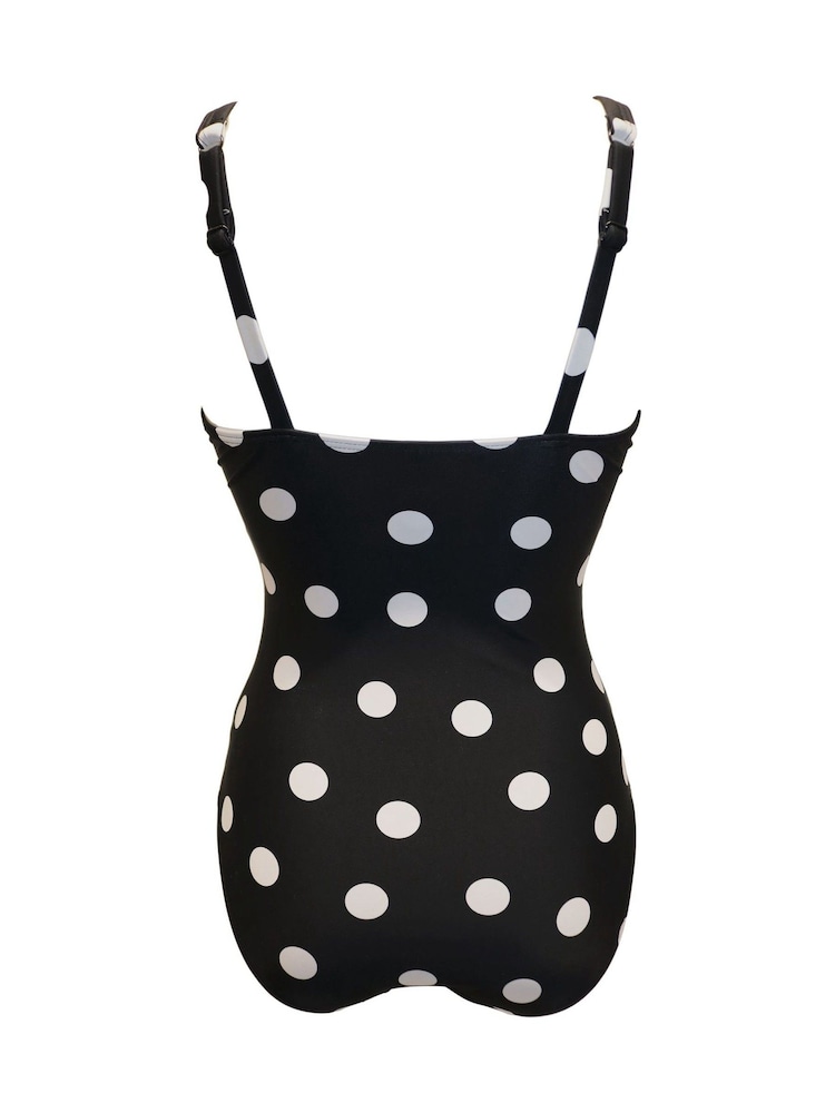 Pour Moi Black Spot Free Spirit Twist Front Tummy Control Swimsuit - Image 5 of 5