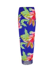 Pour Moi Blue Marl Fringe Trim Crinkle Multiway Sarong - Image 4 of 4