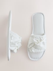 White Twist Mule Slippers - Image 1 of 8