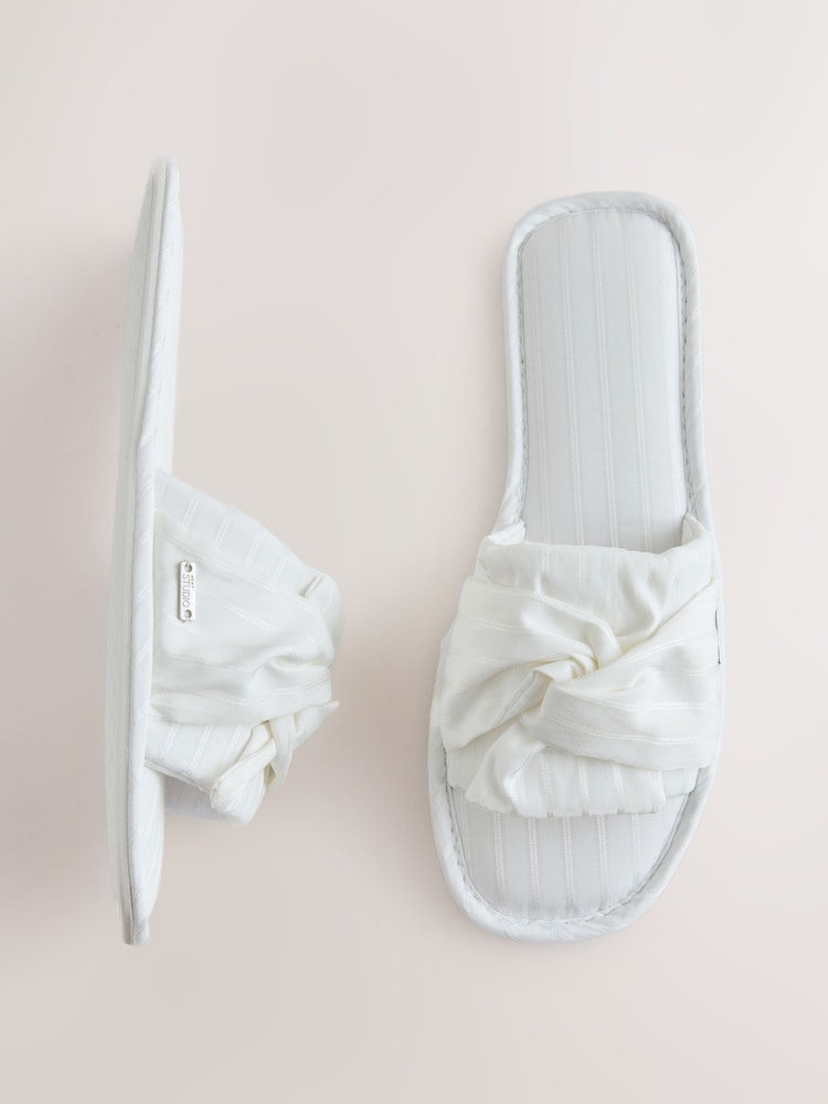 White Twist Mule Slippers - Image 1 of 8