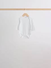 Pink/White Long Sleeve Baby Bodysuits 5 Pack - Image 8 of 14
