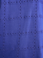 Love & Roses Cobalt Blue Broderie T-Shirt - Image 5 of 5
