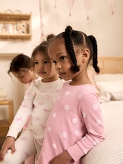 Pink/White Snuggle Pyjamas 3 Pack (9mths-12yrs) - Image 3 of 3