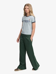 Superdry Green Essential Logo Wide Leg Joggers - Image 2 of 5