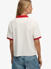 Superdry Cream Heritage Terry Polo Shirt - Image 2 of 6