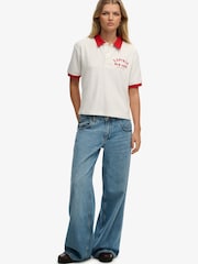 Superdry Cream Heritage Terry Polo Shirt - Image 3 of 6