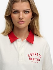 Superdry Cream Heritage Terry Polo Shirt - Image 5 of 6