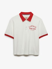 Superdry Cream Heritage Terry Polo Shirt - Image 6 of 6