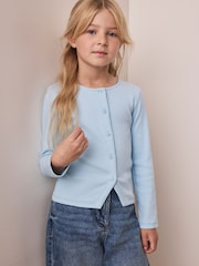 Asul - Long Sleeve Ribbed Cardigan (3-16yrs) - Larawan 2 ng 4