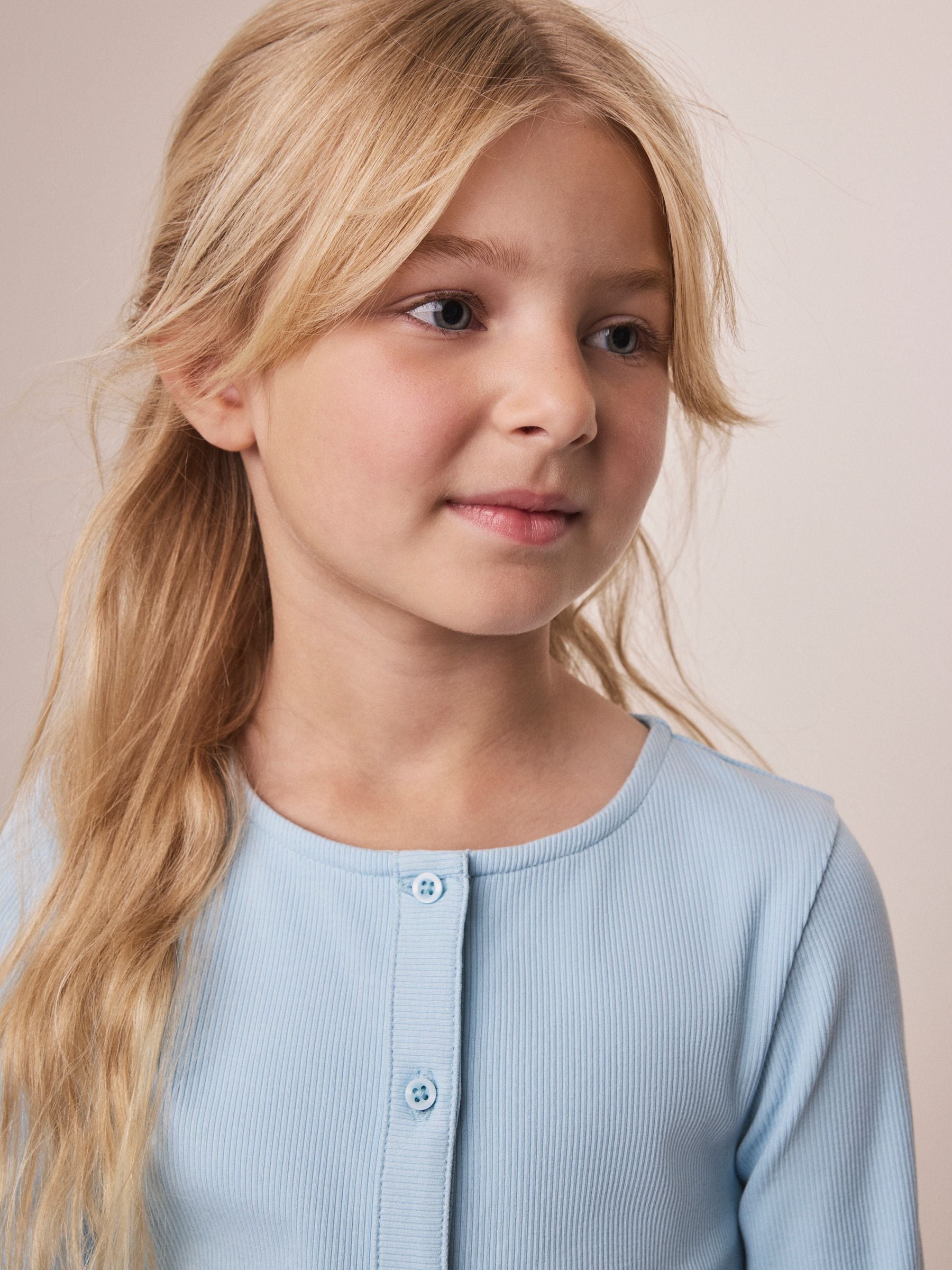 Buy Blue Long Sleeve Ribbed Cardigan (3-16yrs) from Next USA
