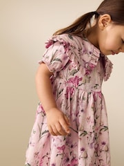Floral Short Sleeve Collared Floral Dress (3mths-7yrs) - Image 3 of 7