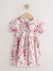 Floral Short Sleeve Collared Floral Dress (3mths-7yrs) - Image 4 of 7