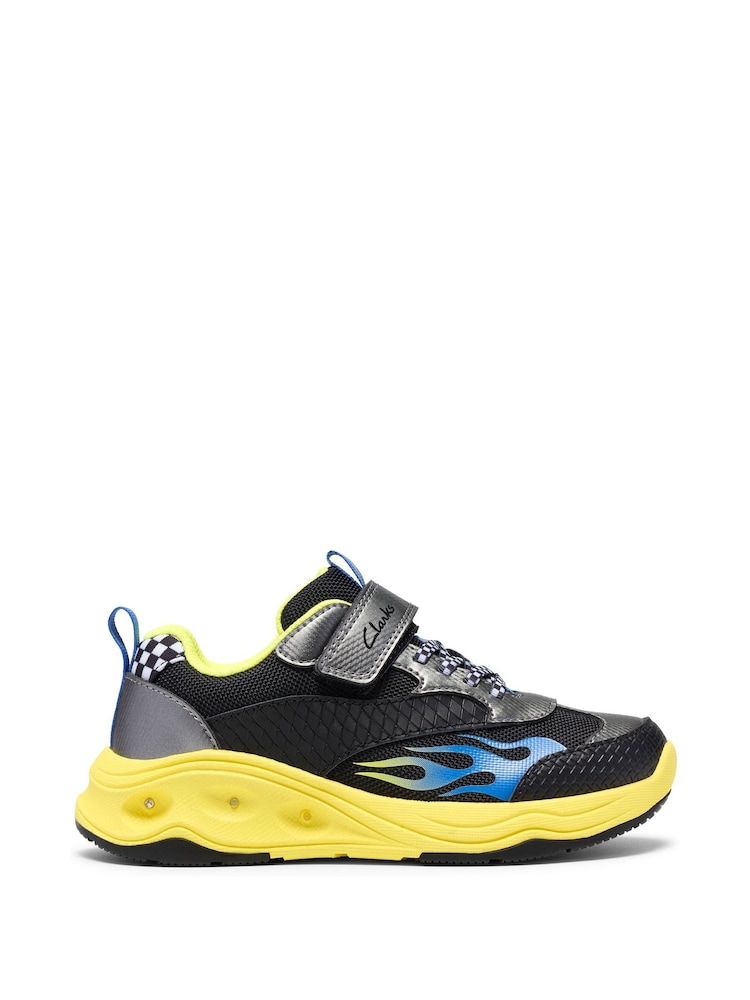 Clarks Yellow Standard Fit (F) Standard Fit Gleam Go Trainers - Image 1 of 6 Clarks Yellow Standard Fit (F) Standard Fit Gleam Go Trainers - Image 1 of 6