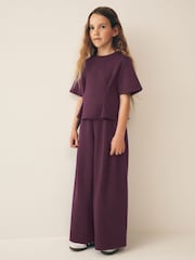 Berry Pleated Wide Leg Set (3-16yrs) - Image 1 of 9