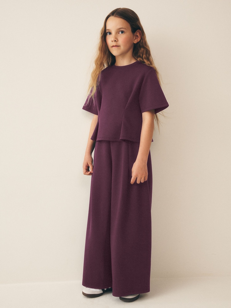 Berry Pleated Wide Leg Set (3-16yrs) - Image 1 of 9 Berry Pleated Wide Leg Set (3-16yrs) - Image 1 of 9