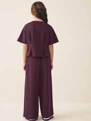 Berry Pleated Wide Leg Set (3-16yrs) - Image 3 of 9