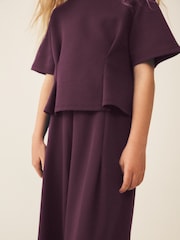 Berry Pleated Wide Leg Set (3-16yrs) - Image 4 of 9