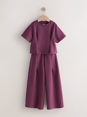 Berry Pleated Wide Leg Set (3-16yrs) - Image 5 of 9
