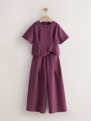 Berry Pleated Wide Leg Set (3-16yrs) - Image 6 of 9