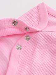 Pink/White Short Sleeve Baby Bodysuits 5 Pack - Image 11 of 14