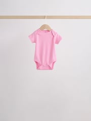 Pink/White Short Sleeve Baby Bodysuits 5 Pack - Image 3 of 14