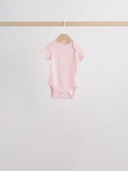 Pink/White Short Sleeve Baby Bodysuits 5 Pack - Image 6 of 14