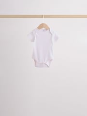 Pink/White Short Sleeve Baby Bodysuits 5 Pack - Image 8 of 14