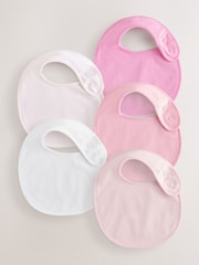 Pink Baby Bib 5 Pack - Image 1 of 8