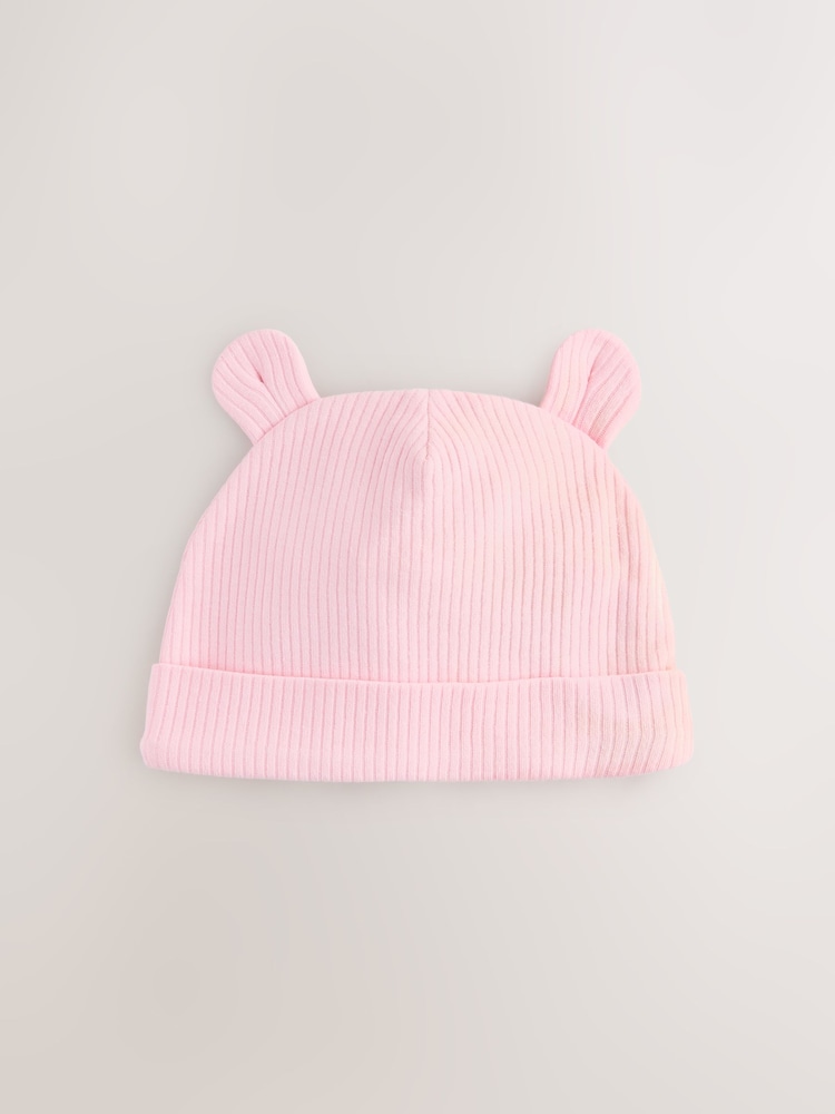 Pink Baby Beanies 3 Pack (0-12mths) - Image 2 of 6