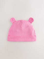 Pink Baby Beanies 3 Pack (0-12mths) - Image 3 of 6
