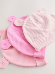 Pink Baby Beanies 3 Pack (0-12mths) - Image 5 of 6
