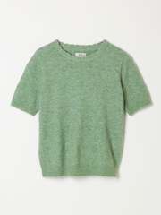FatFace Halle Green Wool Rich Soft Knitted Top - Image 6 of 6