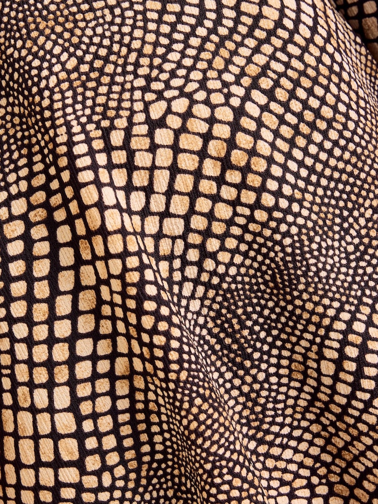 Friends Like These Chocolate Brown Long Sleeve Crinkle Lace Trim Mini Dress - Image 5 of 5 Friends Like These Chocolate Brown Long Sleeve Crinkle Lace Trim Mini Dress - Image 5 of 5