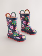 Navy Floral Handle Wellies - Image 1 of 5