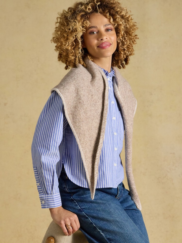 Joules Kendra Oatmeal Triangle Scarf - Image 2 of 6 Joules Kendra Oatmeal Triangle Scarf - Image 2 of 6