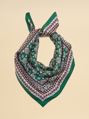 Joules Elsie Green 100% Silk Square Scarf - Image 1 of 1