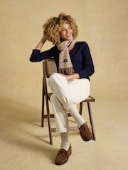 Joules Langtree Neutral Check Scarf - Image 4 of 6