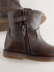 Chocolate Brown Standard Fit (F) Western Ankle Boots - Image 5 of 5