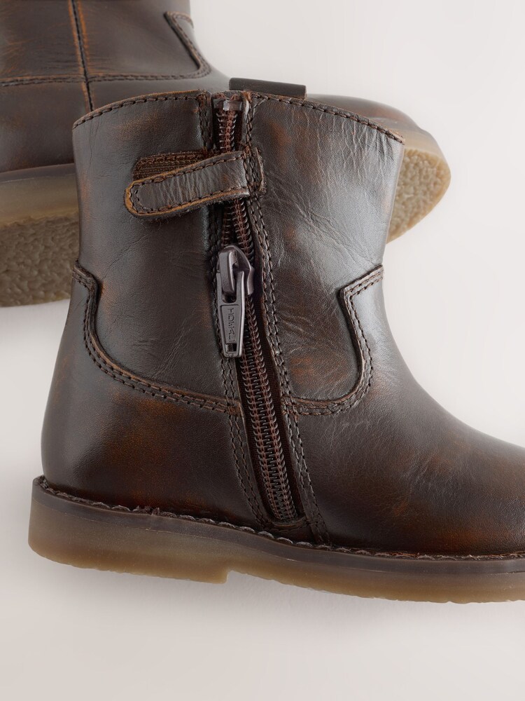 Chocolate Brown Standard Fit (F) Western Ankle Boots - Image 5 of 5 Chocolate Brown Standard Fit (F) Western Ankle Boots - Image 5 of 5