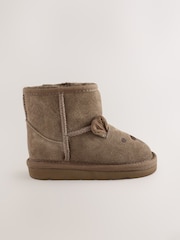 Chocolate Brown Bear Wide Fit (G) Water Repellent Suede Pull On Boots - Image 2 of 5