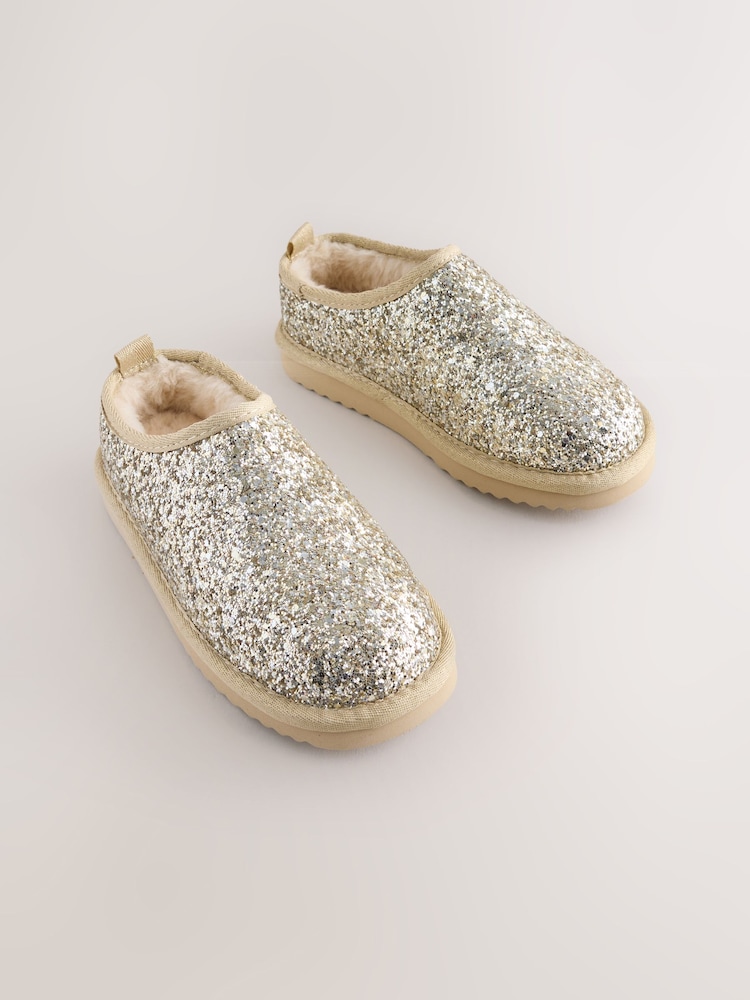 Gold Glitter Shoot Slippers - Image 1 of 5 Gold Glitter Shoot Slippers - Image 1 of 5